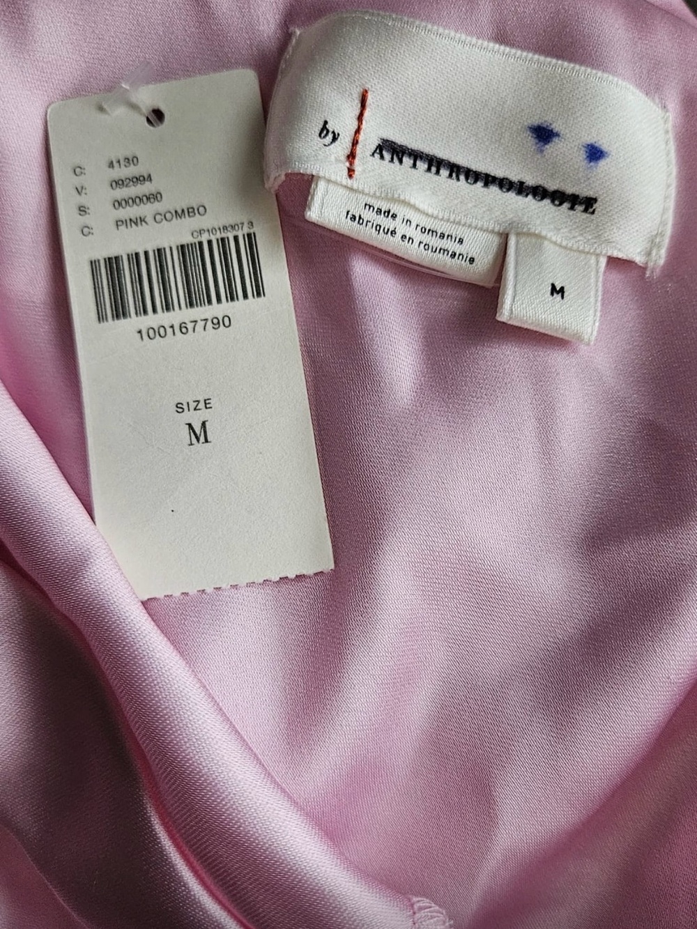 Anthropologie Strapless Pink Satin Maxi NWTs - Picture 6 of 7